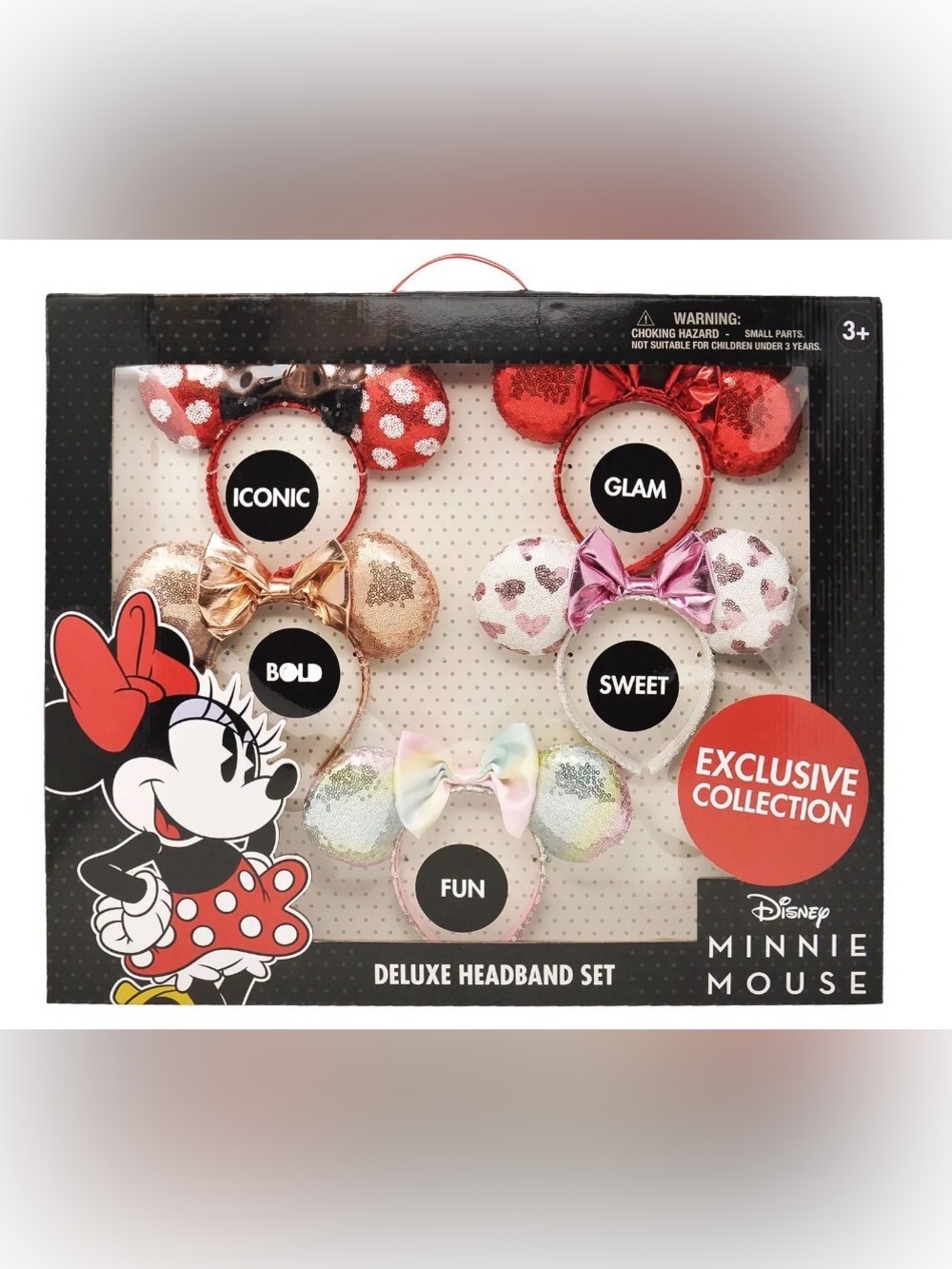 Disney Sequin Minnie Ear Headband Set - Red, Gold, Pink, White, Multicolor